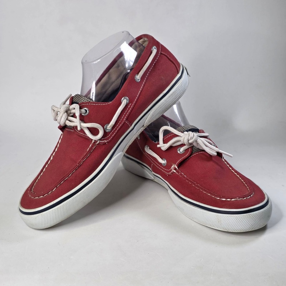 Sperry Top-Sider Bahama Boat Shoes Men's 9 M Red Canvas Low Top Sneakers 0726828 - Picture 11 of 12